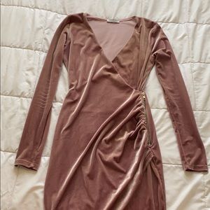 Rose gold velvet dress
